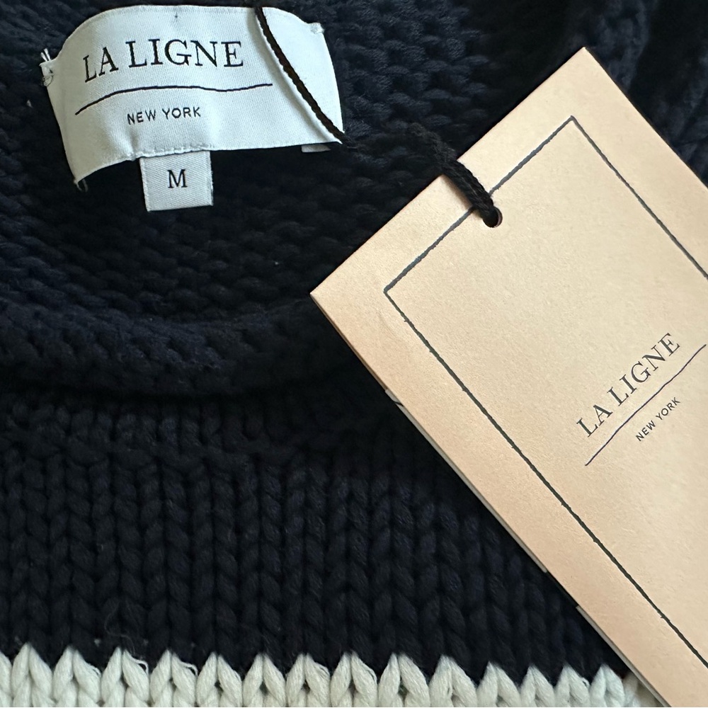 NEW La Ligne Marina Sweater. Navy/Cream. M. NWT - Picture 6 of 8